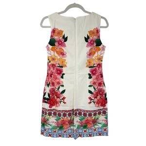 Desigual Womens Sleeveless Shift Dress Size 38 US 4 White Floral Derby Preppy